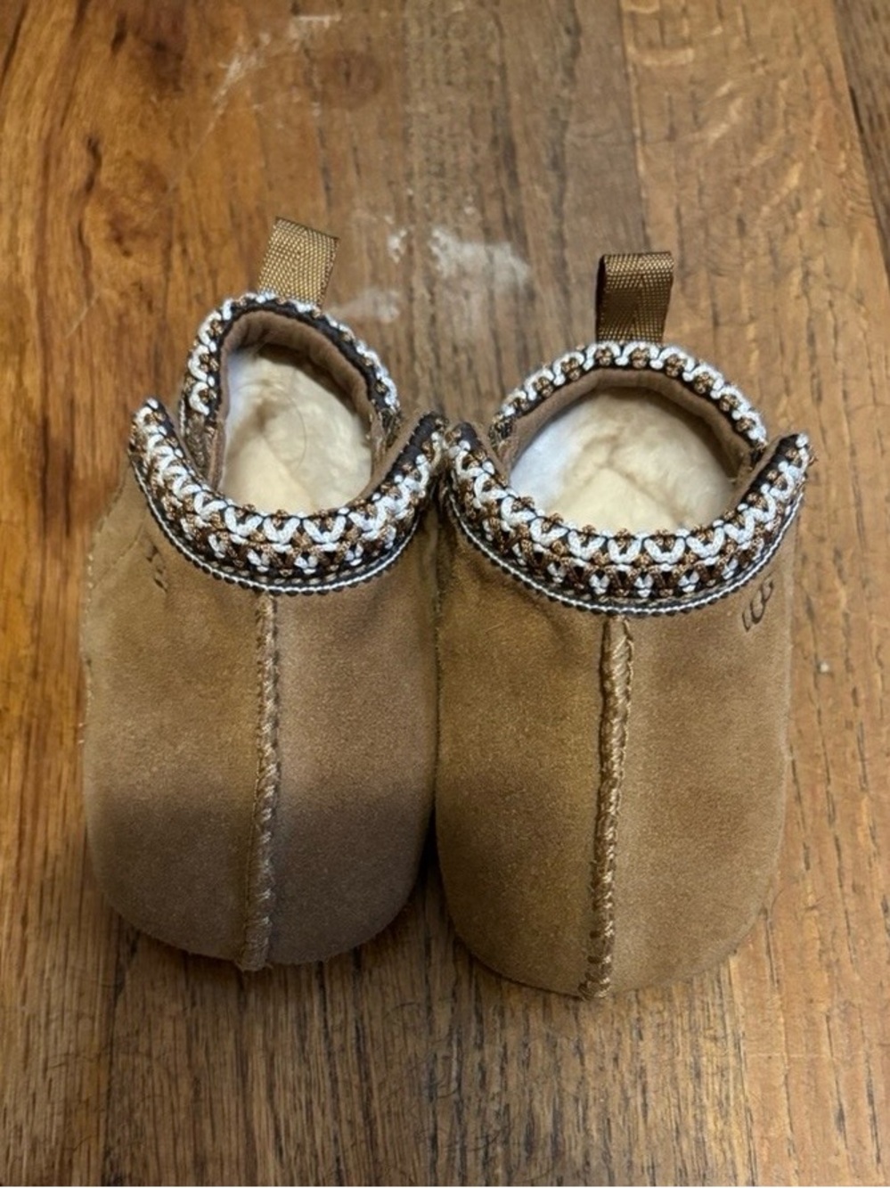 UGG Chestnut Suede Baby Moccasin Slippers